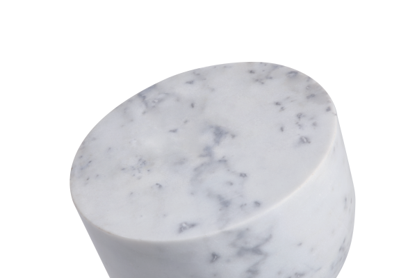 APOTHECARY Low White Marble End Table 1