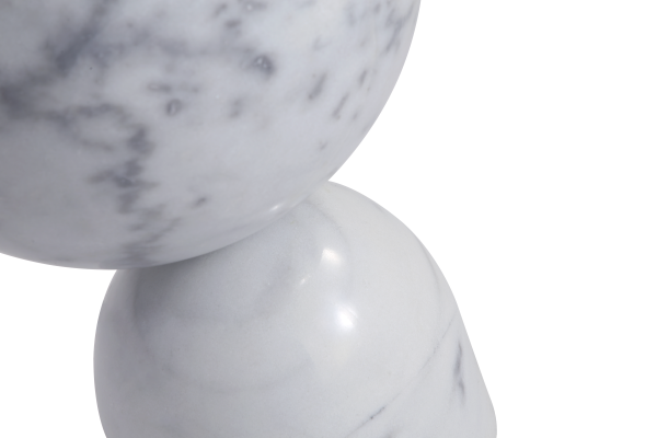 APOTHECARY Low White Marble End Table 2