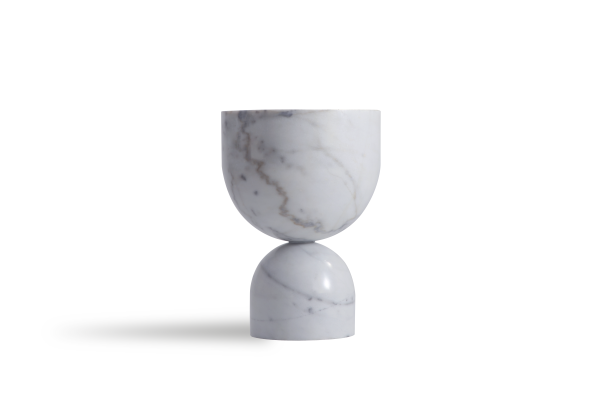APOTHECARY Low White Marble End Table 4