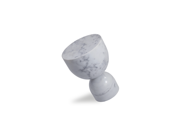 APOTHECARY Low White Marble End Table 5