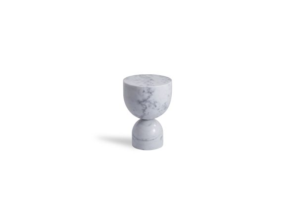 APOTHECARY Low White Marble End Table