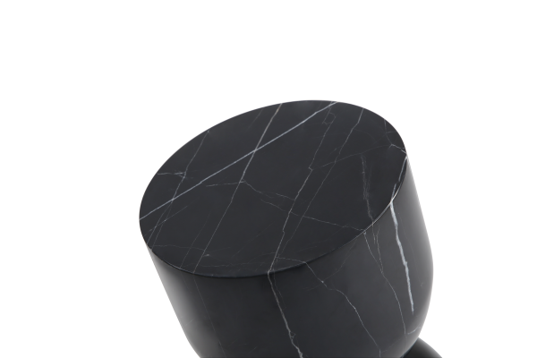 APOTHECARY Tall Black Marble End Table 1