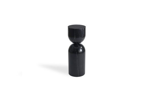 APOTHECARY Tall Black Marble End Table