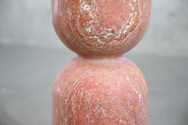 APOTHECARY Tall Red Travertine Marble Glued End Table 2