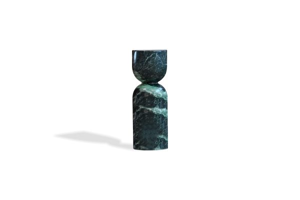 APOTHECARY Tall Travertine Marble Glued End Table
