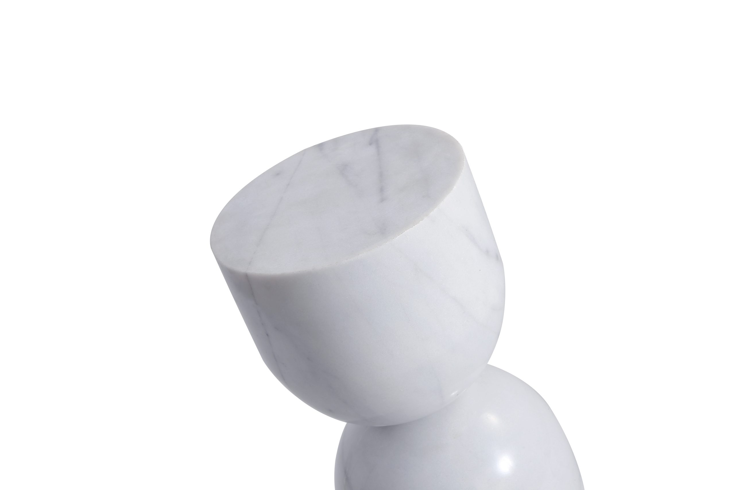 APOTHECARY Tall White Marble End Table 2 APOTHECARY Tall White Marble End Table - Image 2