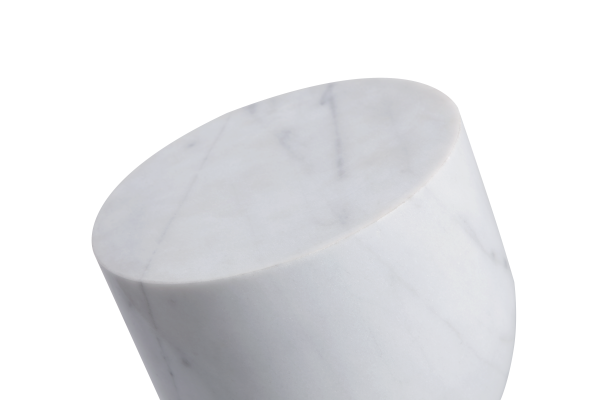 APOTHECARY Tall White Marble End Table 4