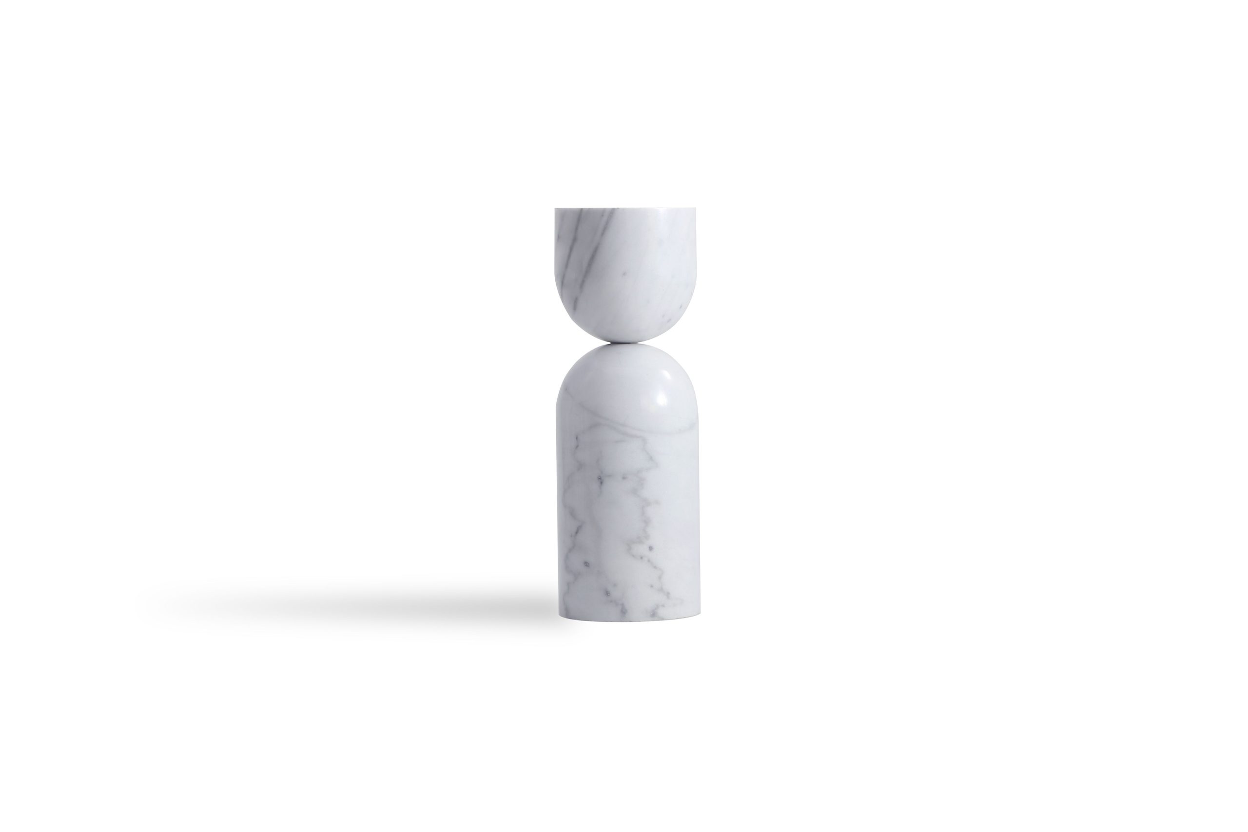 APOTHECARY Tall White Marble End Table 1 APOTHECARY Tall White Marble End Table