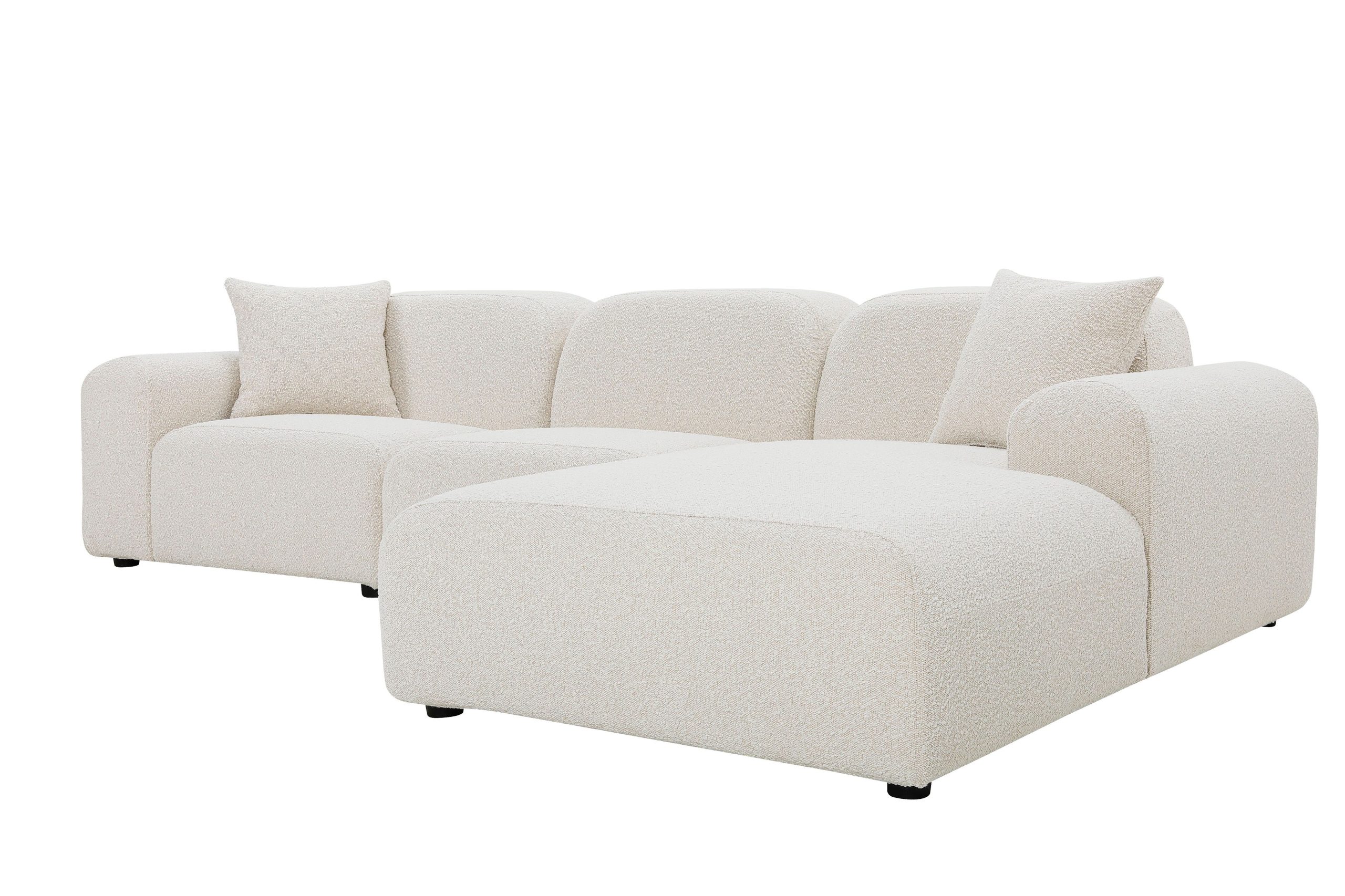 ARCOS 3-Piece Tortilla Bouclé Fabric 3-Piece Sectional (Left Arm) 2 ARCOS 3-Piece Tortilla Bouclé Fabric 3-Piece Sectional (Left Arm) - Image 2