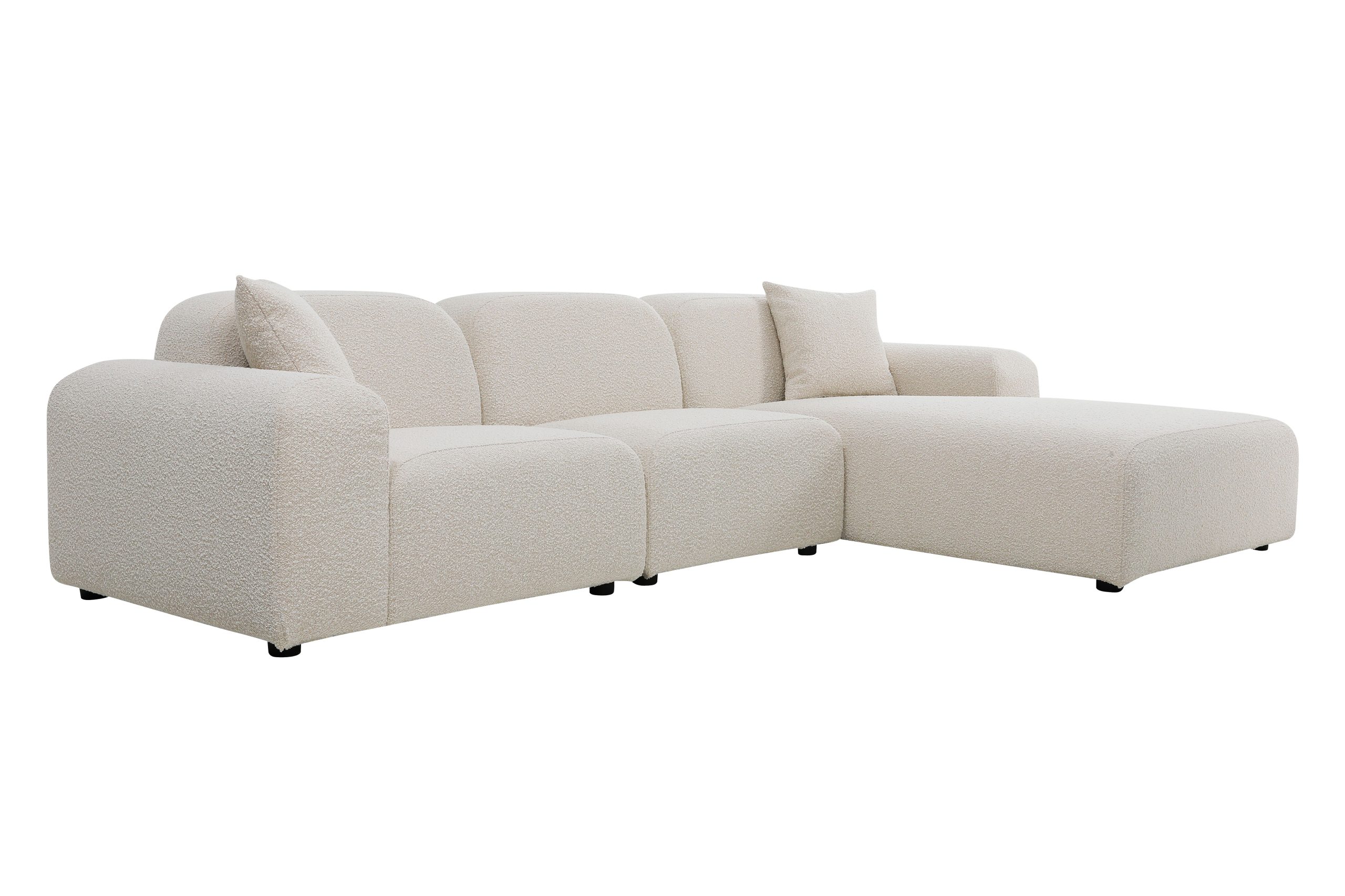 ARCOS 3-Piece Tortilla Bouclé Fabric 3-Piece Sectional (Left Arm) 3 ARCOS 3-Piece Tortilla Bouclé Fabric 3-Piece Sectional (Left Arm) - Image 3