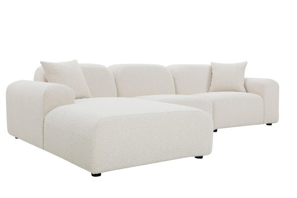 ARCOS 3 Piece Tortilla Boucle Fabric 3 Piece Sectional Right Arm 1 2