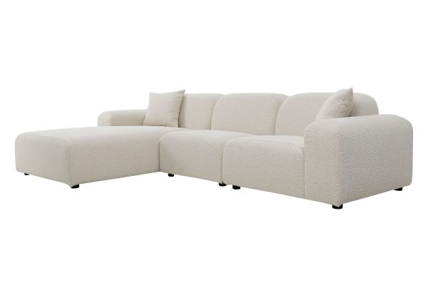 ARCOS 3 Piece Tortilla Boucle Fabric 3 Piece Sectional Right Arm 5