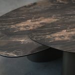 ARGON Bronze Ceramic Top End Table with Powder Coated Base