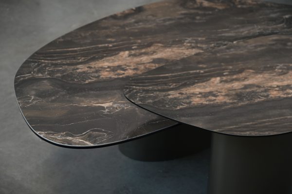 ARGON Bronze Ceramic Top End Table with Powder Coated Base 1