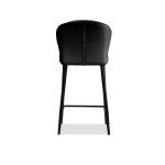 ARIEL Black Leather Counter Stool Black Powder Coated Steel 10 ARIEL Black Leather Counter Stool Black Powder Coated Steel