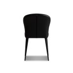 ARIEL Black Leather Dining Chair Black Steel Base 10 ARIEL Black Leather Dining Chair Black Steel Base