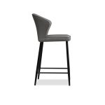 ARIEL Smoke Leather Black Counter Stool 8 ARIEL Smoke Leather Black Counter Stool