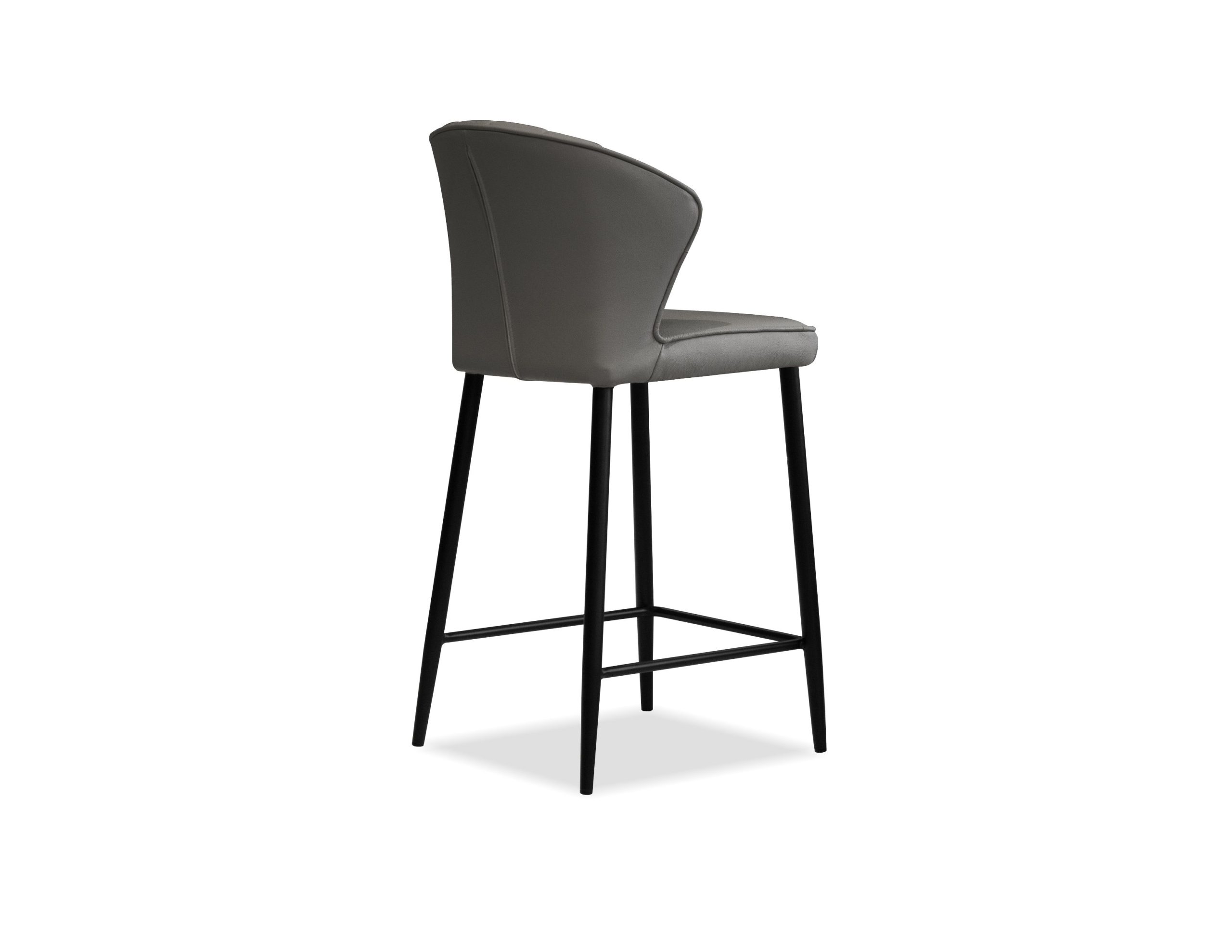 ARIEL Smoke Leather Black Counter Stool 4 ARIEL Smoke Leather Black Counter Stool - Image 4