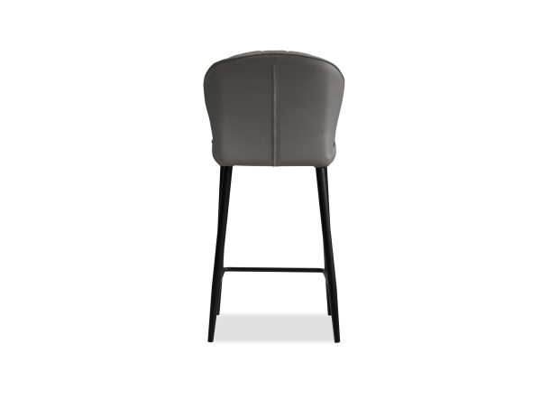 ARIEL Smoke Leather Black Counter Stool 4 2