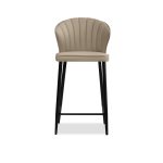 ARIEL Wheat Leather Black Counter Stool