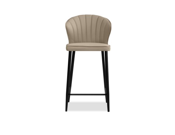 ARIEL Wheat Leather Black Counter Stool 1 2