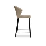 ARIEL Wheat Leather Black Counter Stool