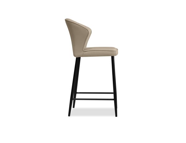 ARIEL Wheat Leather Black Counter Stool 2 2