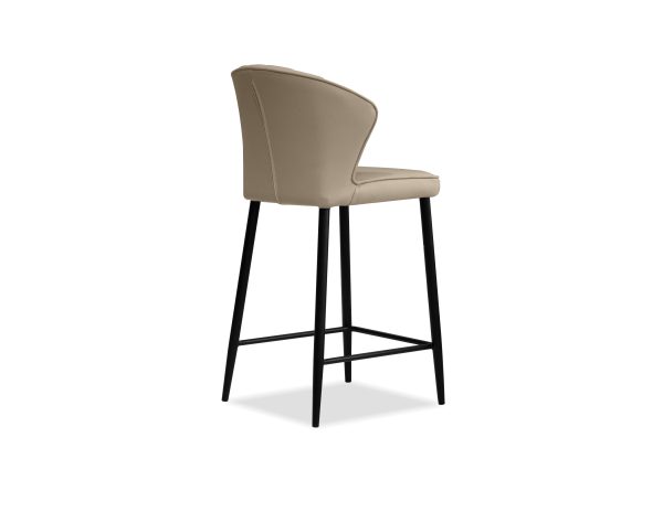 ARIEL Wheat Leather Black Counter Stool 3 2