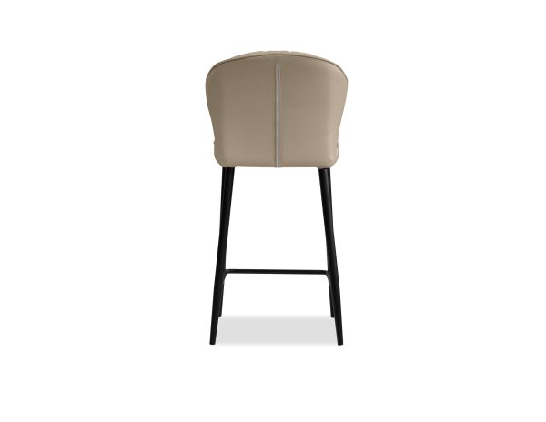 ARIEL Wheat Leather Black Counter Stool 4 2