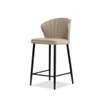 ARIEL Wheat Leather Black Counter Stool