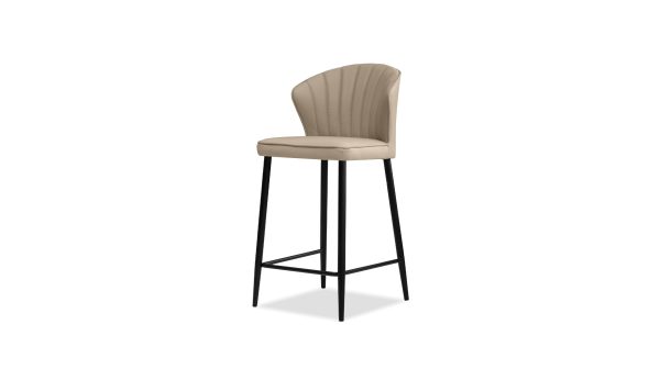 ARIEL Wheat Leather Black Counter Stool 6