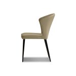 ARIEL Wheat Leather Black Steel Dining Chair 7 ARIEL Wheat Leather Black Steel Dining Chair