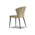 ARIEL Wheat Leather Black Steel Dining Chair 8 ARIEL Wheat Leather Black Steel Dining Chair