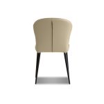 ARIEL Wheat Leather Black Steel Dining Chair 9 ARIEL Wheat Leather Black Steel Dining Chair