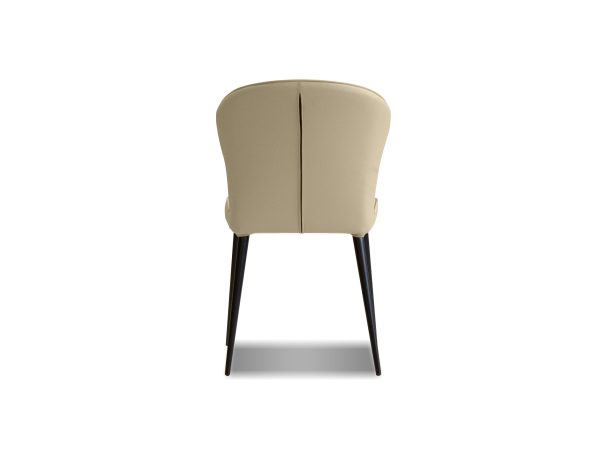 ARIEL Wheat Leather Black Steel Dining Chair 3 2