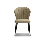 ARIEL Wheat Leather Black Steel Dining Chair 10 ARIEL Wheat Leather Black Steel Dining Chair