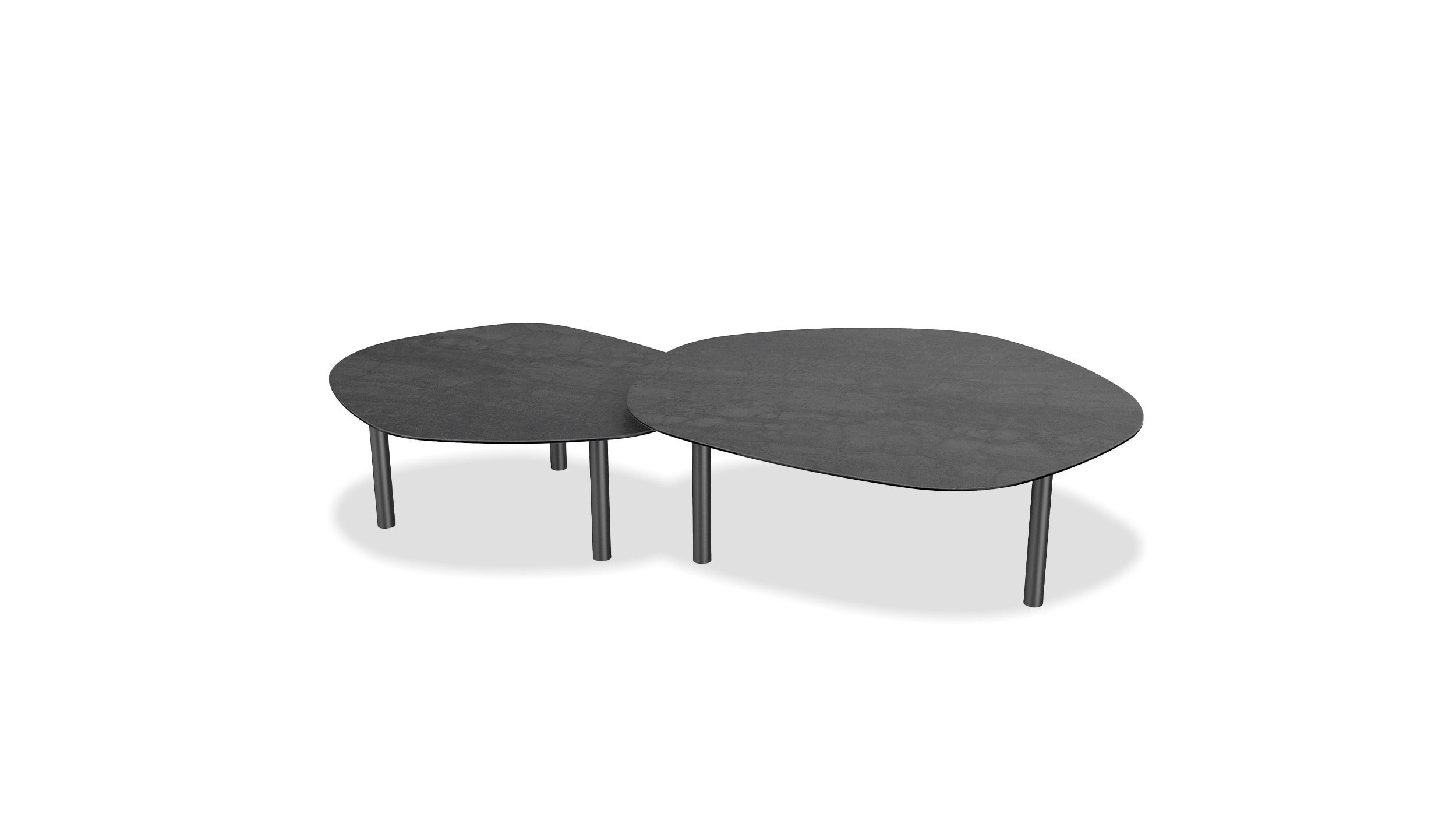 ARZO Small Industrial Grey Ceramic Nesting Coffee Table 2 ARZO Small Industrial Grey Ceramic Nesting Coffee Table - Image 2