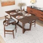 Brown Solid Wood Mid-Century Modern Dining Table for Small Spaces 9 Brown Solid Wood Mid-Century Modern Dining Table for Small Spaces