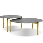 ATLAS23 Small Black Rough Edge Marble Coffee Table