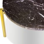 ATLAS23 Small Black Rough Edge Marble Coffee Table