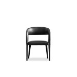 AVALON Black Leather Dining Armchair with Metal Frame 8 AVALON Black Leather Dining Armchair with Metal Frame