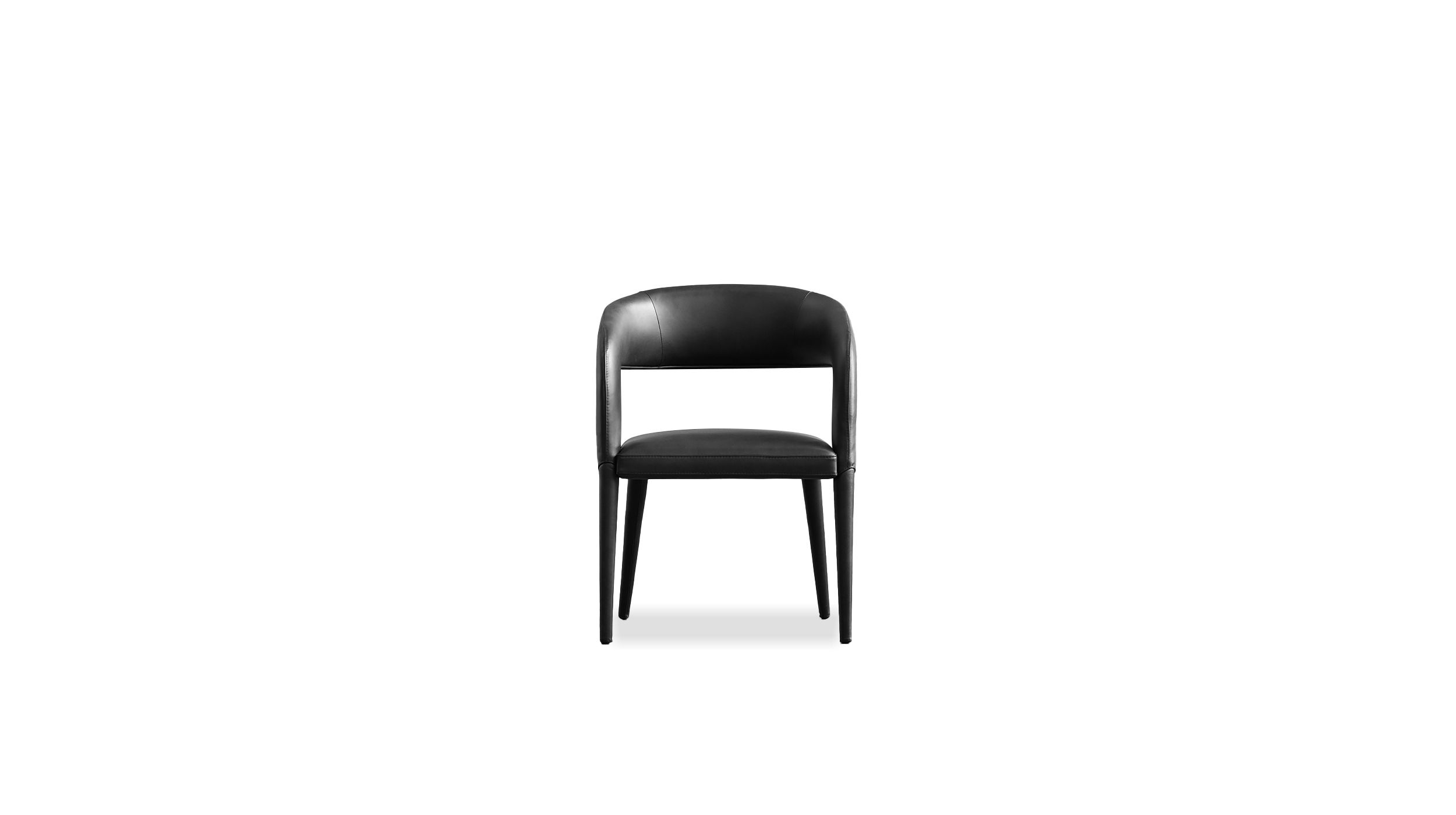 AVALON Black Leather Dining Armchair with Metal Frame 2 AVALON Black Leather Dining Armchair with Metal Frame - Image 2