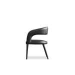 AVALON Black Leather Dining Armchair with Metal Frame 9 AVALON Black Leather Dining Armchair with Metal Frame