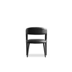 AVALON Black Leather Dining Armchair with Metal Frame 11 AVALON Black Leather Dining Armchair with Metal Frame