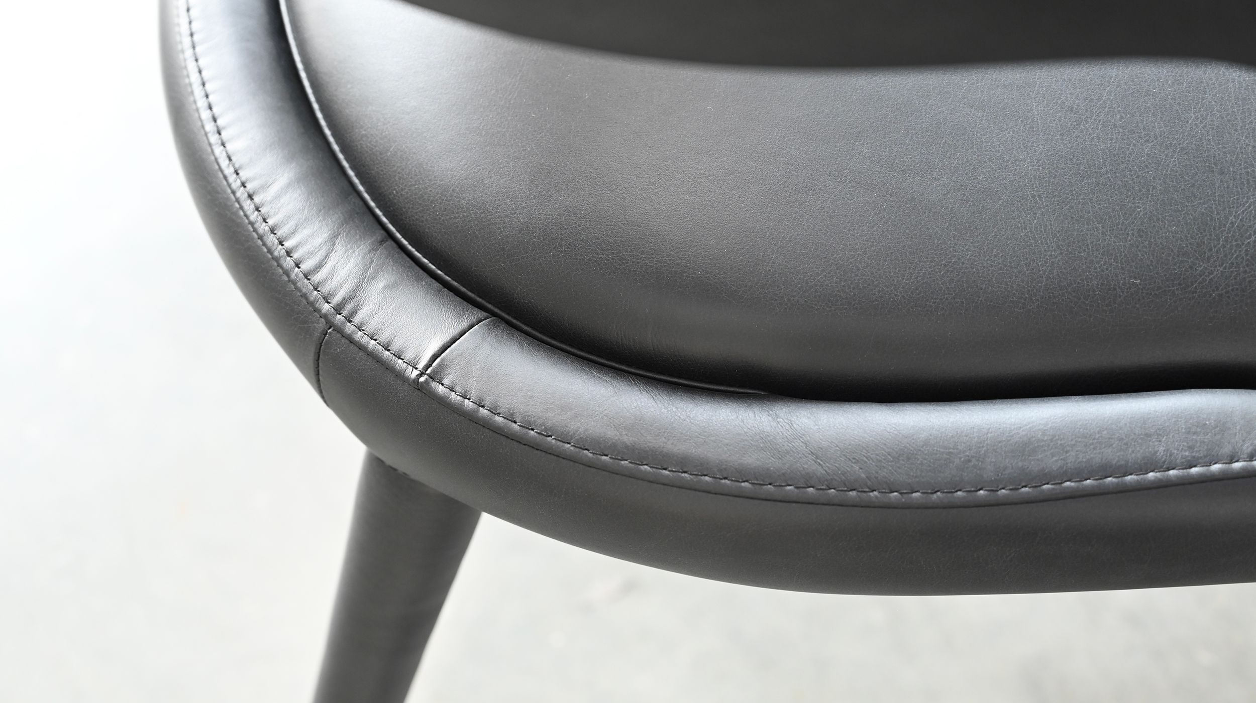 AVALON Black Leather Dining Armchair with Metal Frame 6 AVALON Black Leather Dining Armchair with Metal Frame - Image 6