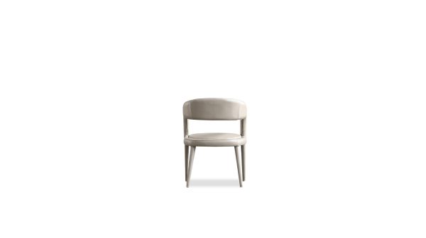 AVALON Taupe Leather Dining Armchair with Metal 4 2