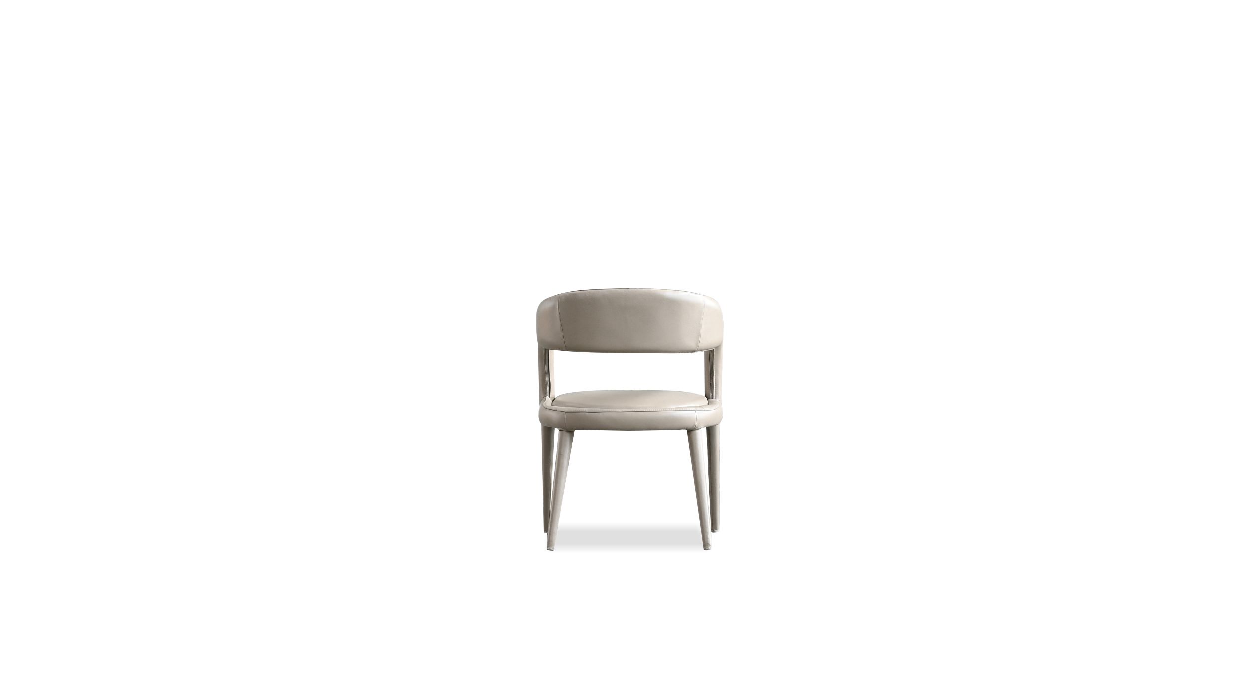 AVALON Taupe Leather Dining Armchair with Metal 5 AVALON Taupe Leather Dining Armchair with Metal - Image 5