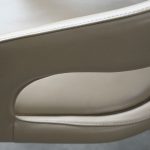 AVALON Taupe Leather Dining Armchair with Metal