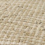 Aalia 16.0L x 16.0W x 16.0H Beige Leather and Jute Pouf
