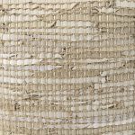 Aalia 16.0L x 16.0W x 16.0H Beige Leather and Jute Pouf